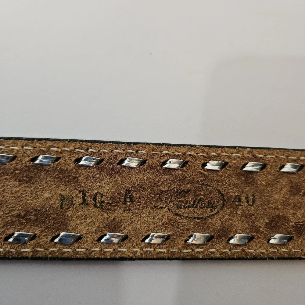 Vtg Bocephus Mallory Tooled Leather Western Cowboy Belt Black Sz 40 No Buckle